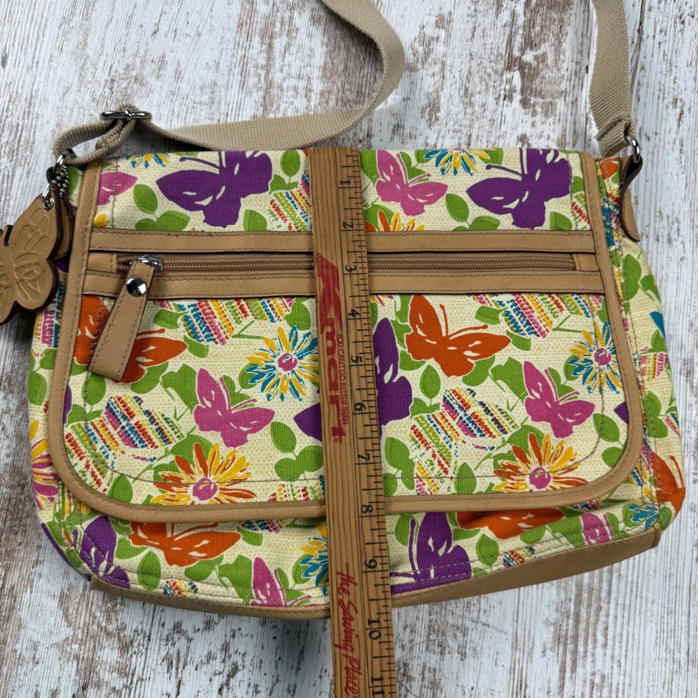 VTG Y2K Relic by Fossil Butterfly Floral Fairy Canvas Crossbody Bag Boho Purse - Picture 9 of 11